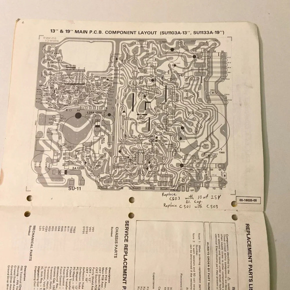 Vintage 1982 Service Manual Electohome G07  19 Inch RGB Colour Monitor Damaged - Picture 13 of 16